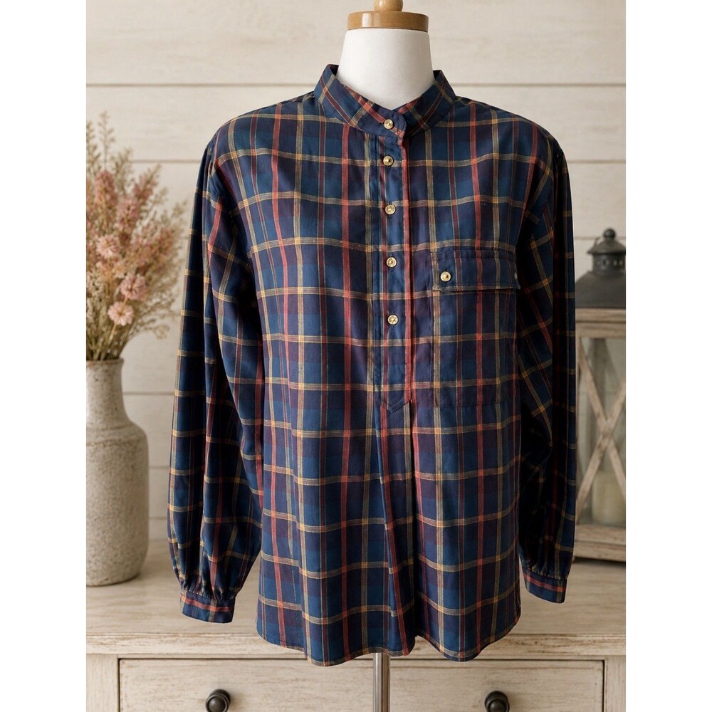 VINTAGE Worthington Size 38 Women’s Plaid Pullover Blouse 46” Bust 25” Length